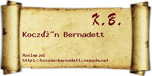 Koczán Bernadett névjegykártya