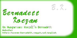 bernadett koczan business card